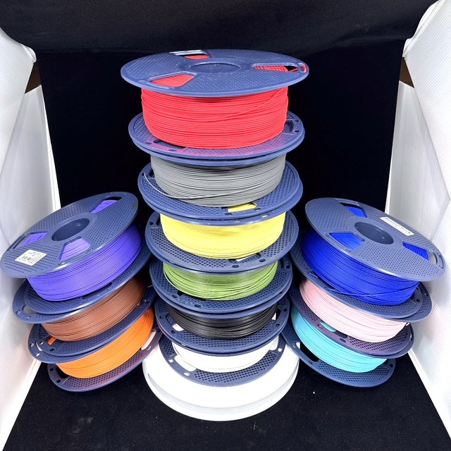 Print Farm 12KG Bundle: twelve 1kg Filament Foundry PLA spools in example colors. Choose your own bundle colors.