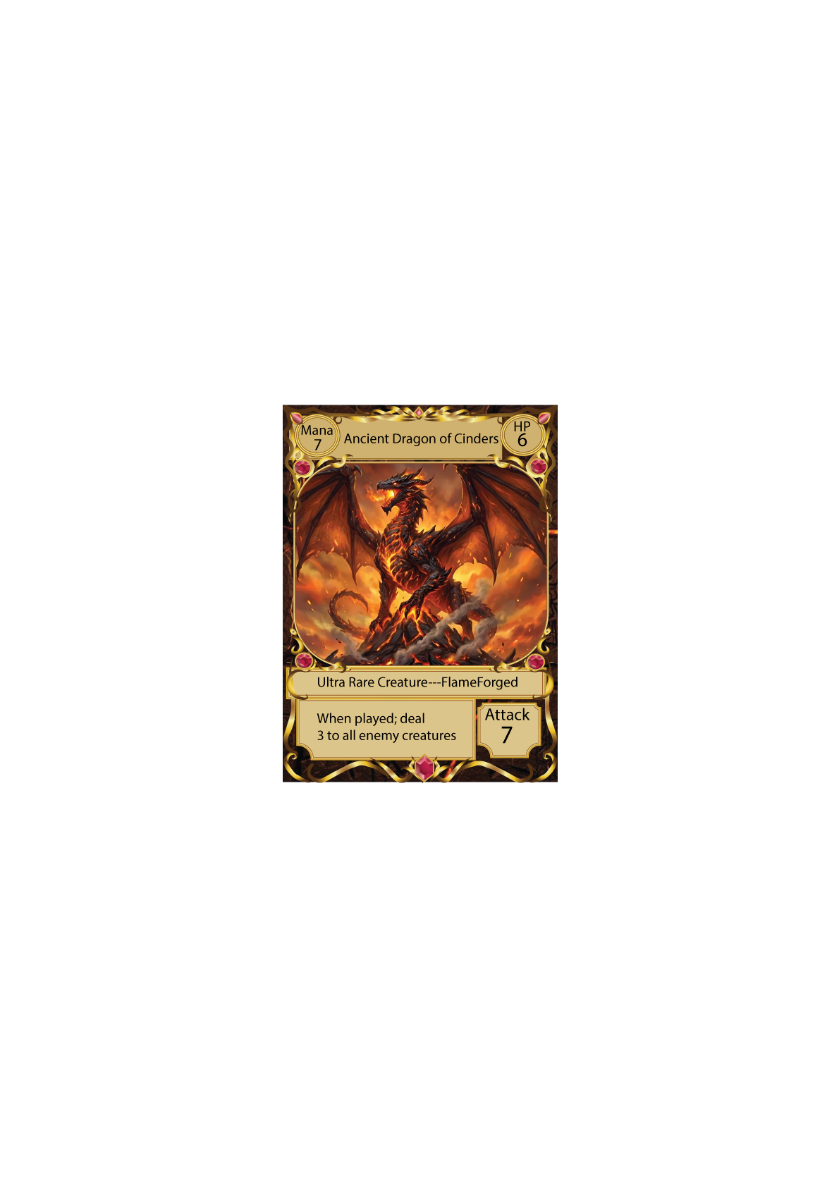 Ancient Dragon of Cinders — Flameforged creature card