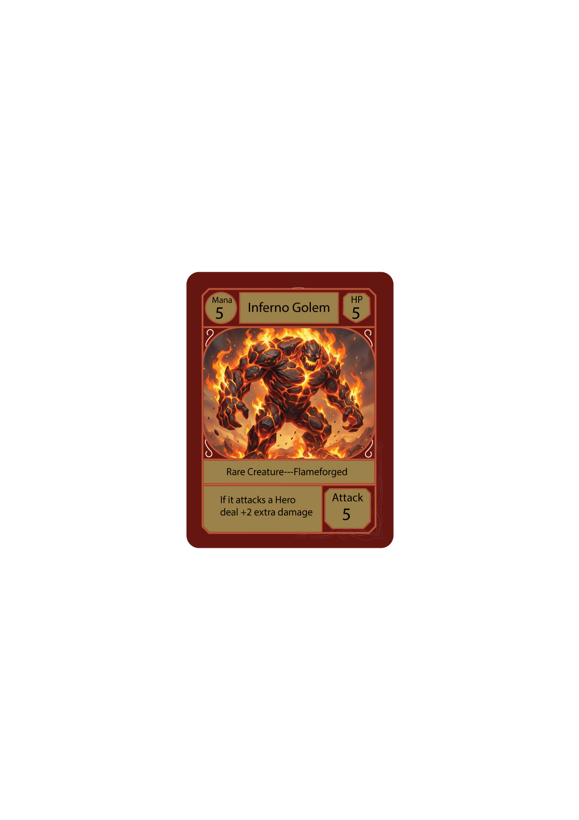 Inferno Golem — Flameforged creature card