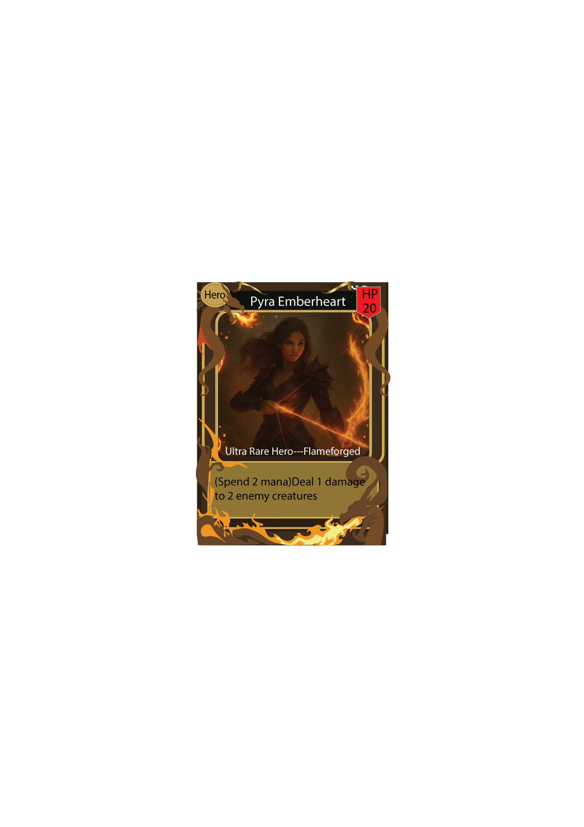 Pyra Emberheart — Flameforged hero card