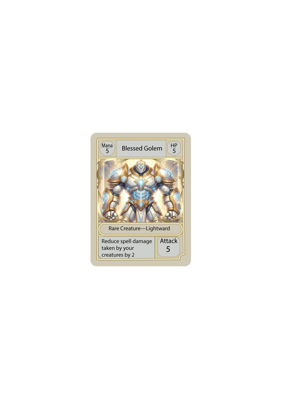 Blessed Golem — Lightward creature card