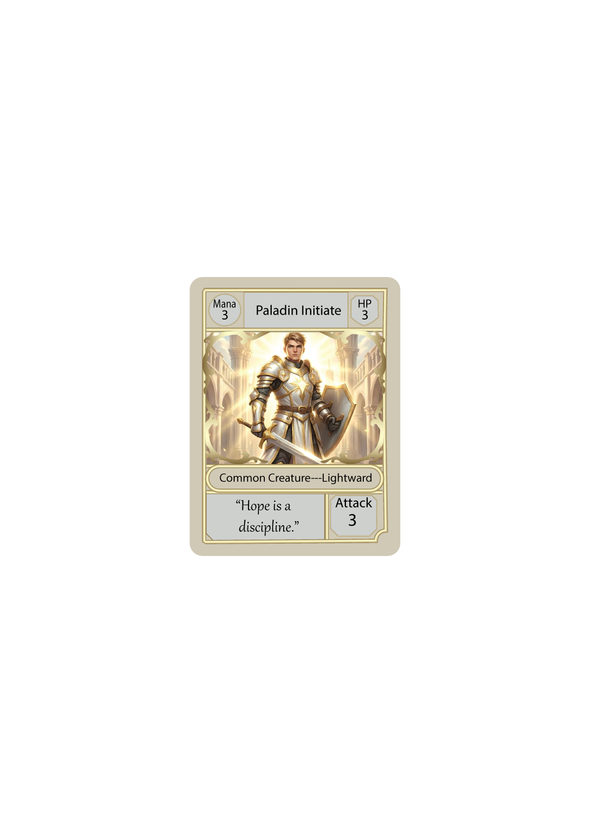 Paladin Initiate — Lightward creature card