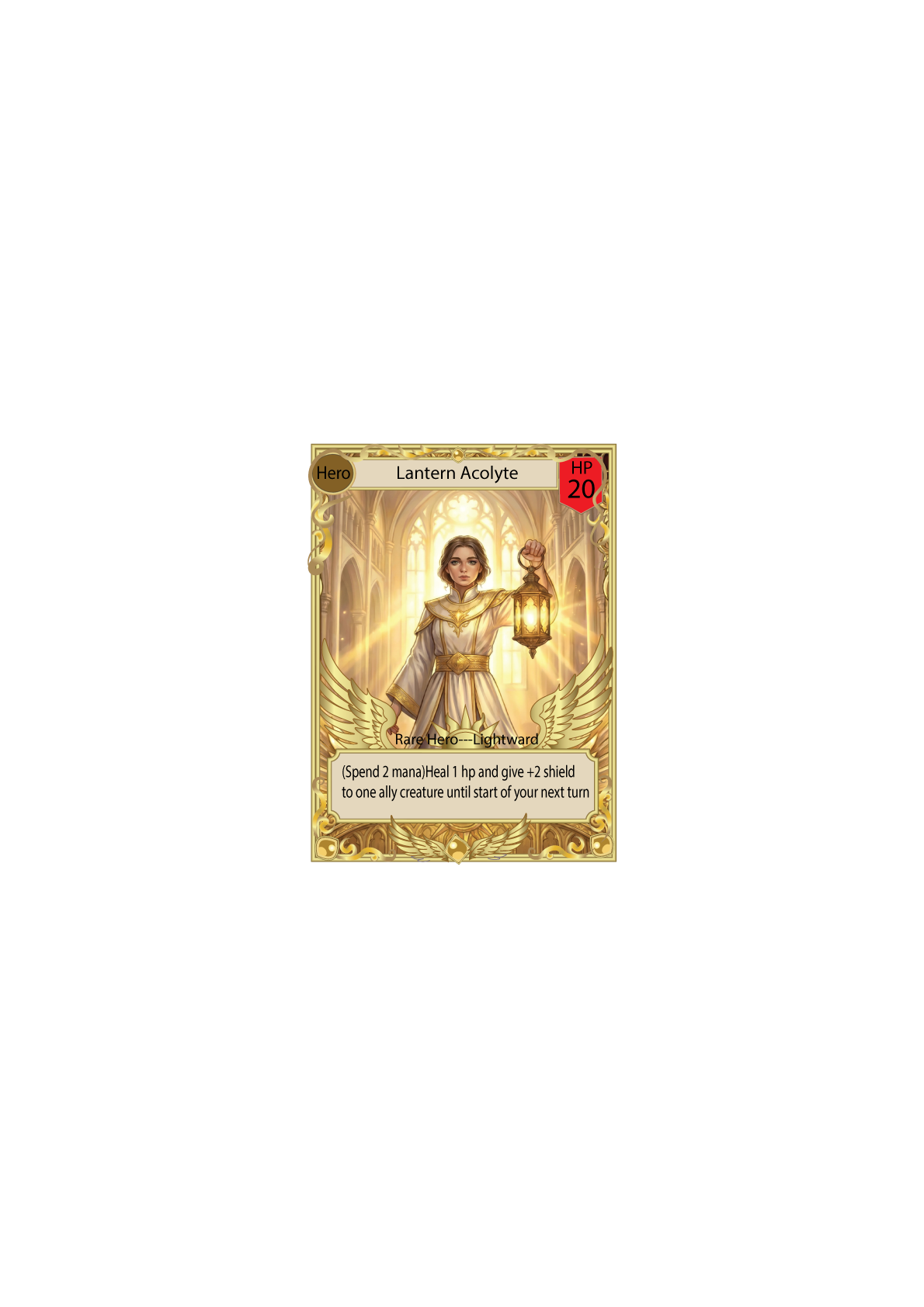 Lantern Acolyte — Lightward hero card