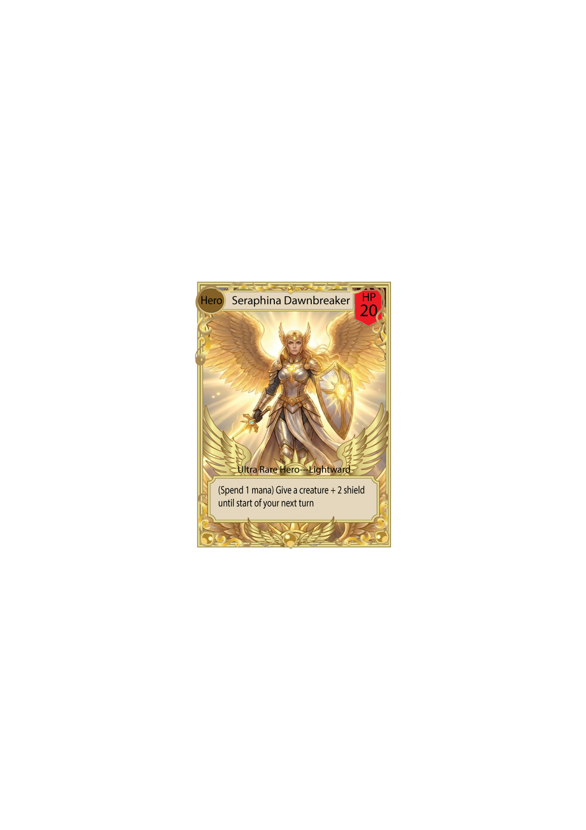 Seraphina Dawnbreaker — Lightward hero card