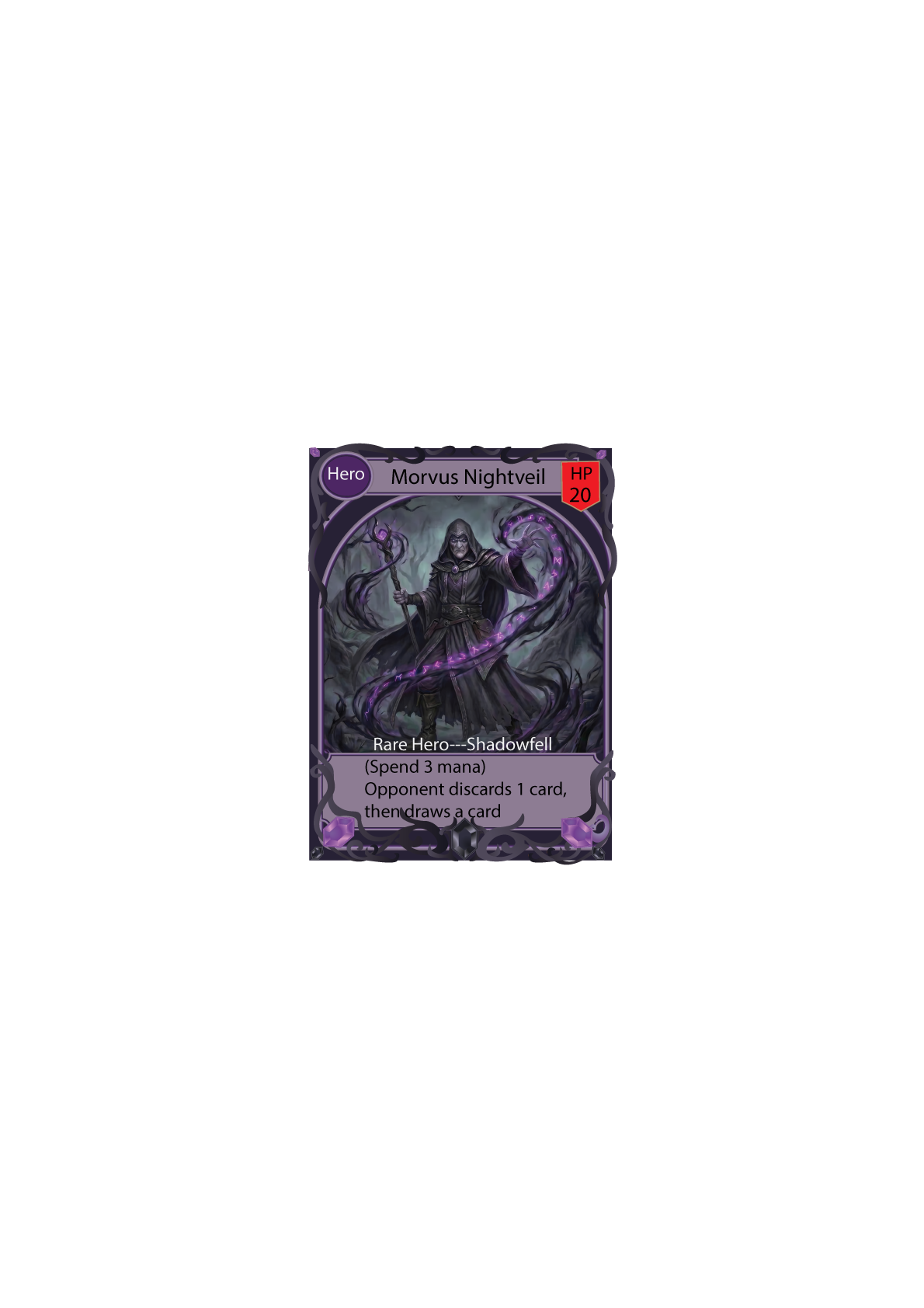 Morvus Nightveil — Shadowfell hero card