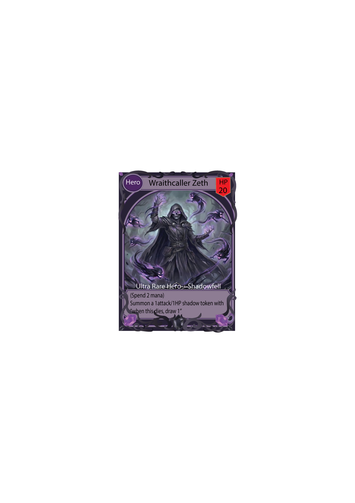 Wraithcaller Zeth — Shadowfell hero card