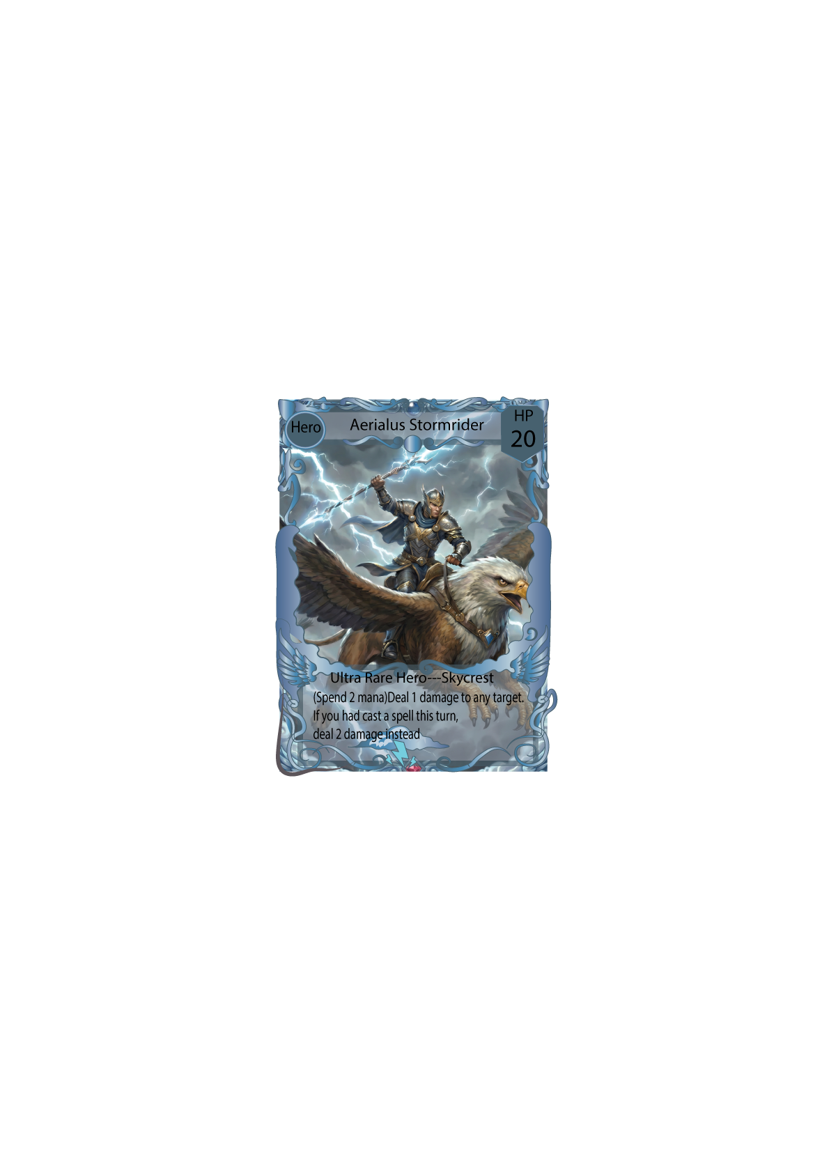 Aurelius Stormrider — Skycrest hero card