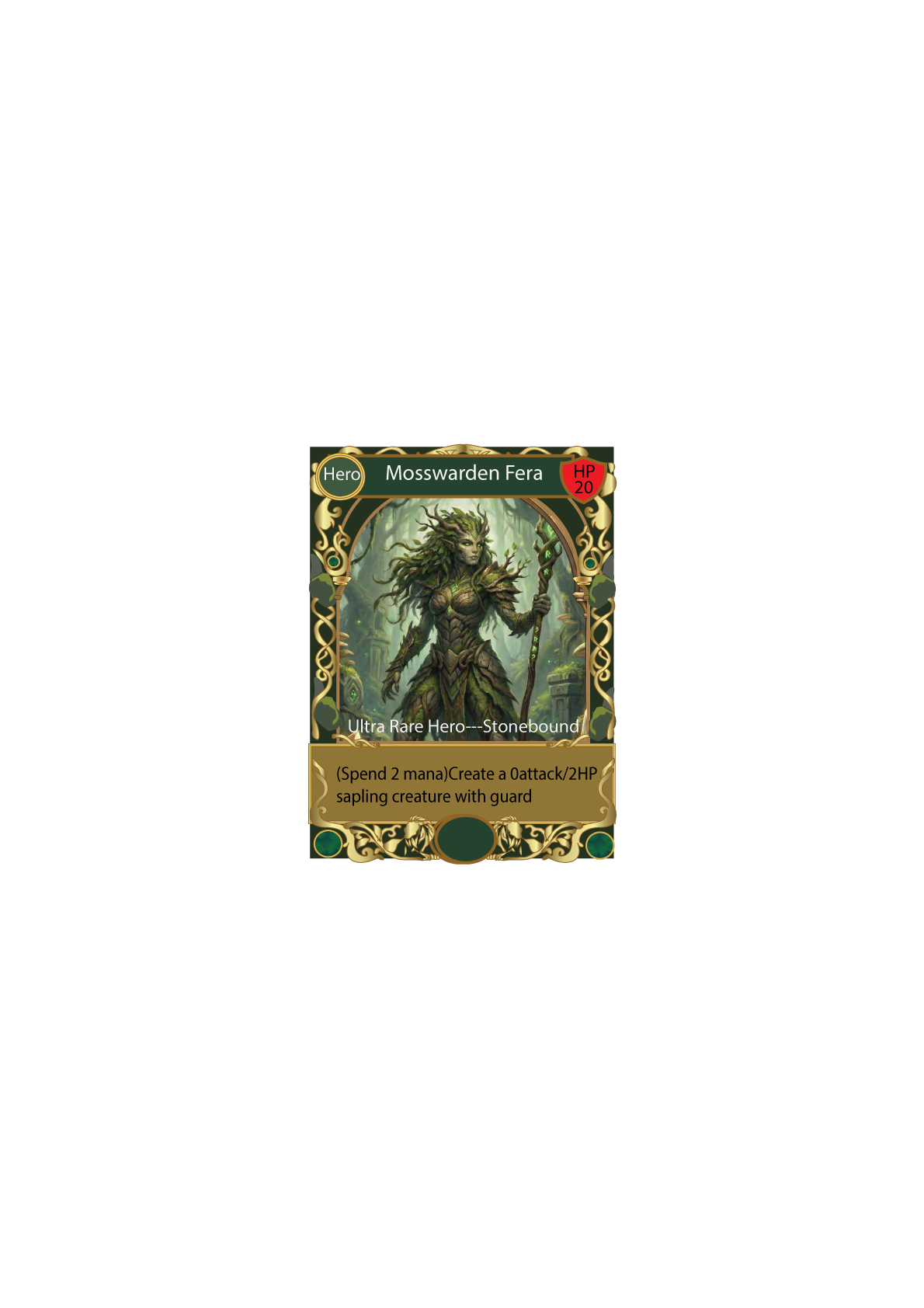 Mosswarden Fera — Stonebound hero card