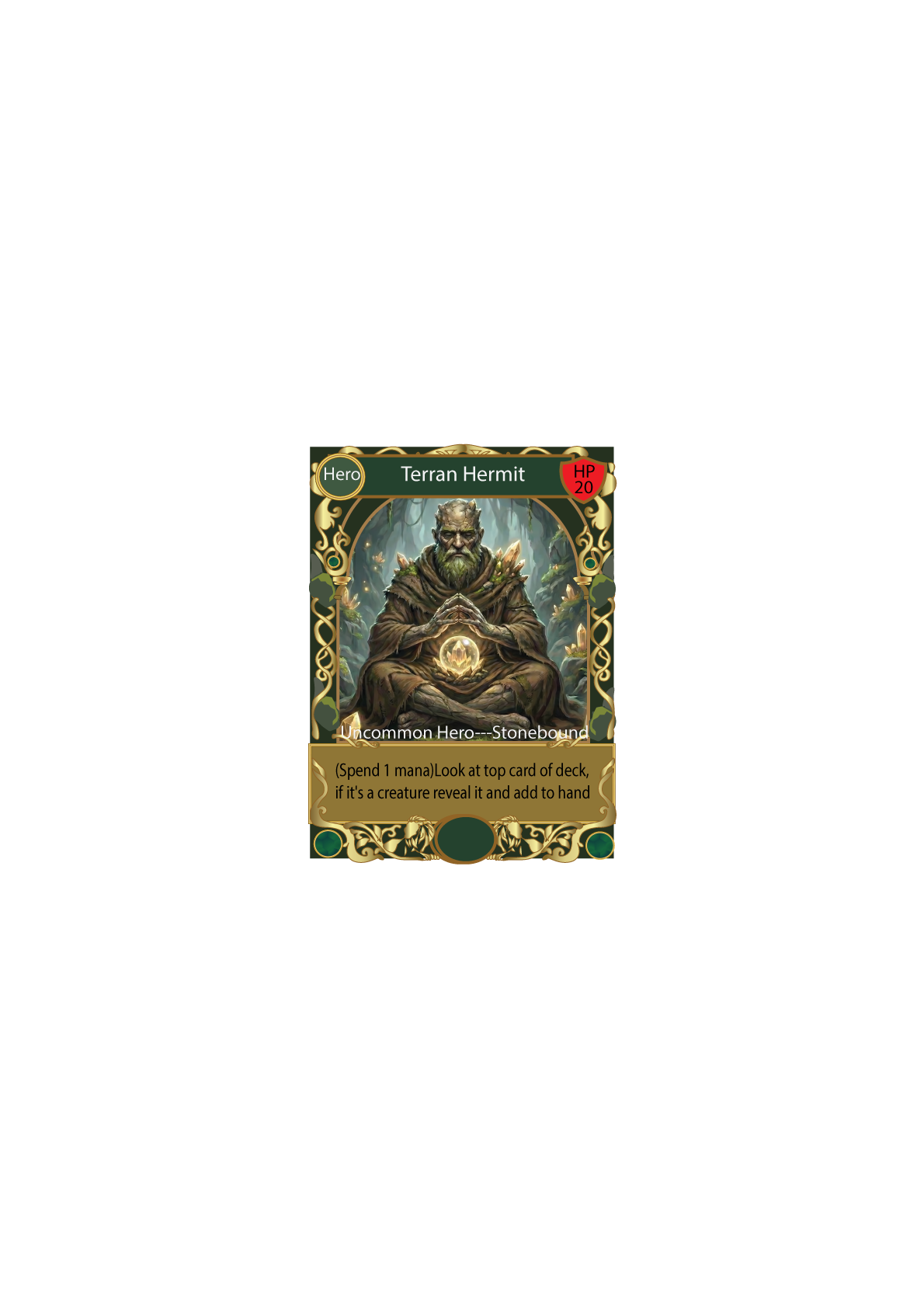 Terran Hermit — Stonebound hero card
